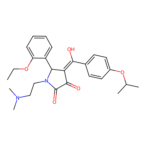 1-(2-dimethylaminoethyl)-5-(2-ethoxyphenyl)-4-[hydroxy-(4-propan-2-yloxyphenyl)methylidene]pyrrolidine-2,3-dione structure