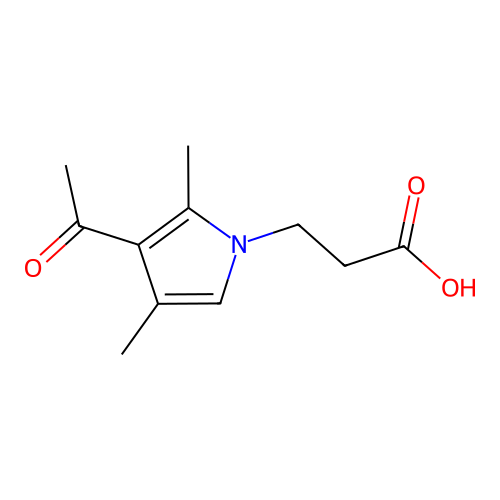 3-(3-Acetyl-2,4-dimethylpyrrol-1-yl)propanoic acid structure