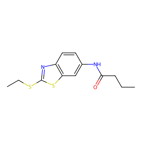 N-[2-(ethylsulfanyl)-1,3-benzothiazol-6-yl]butanamide structure
