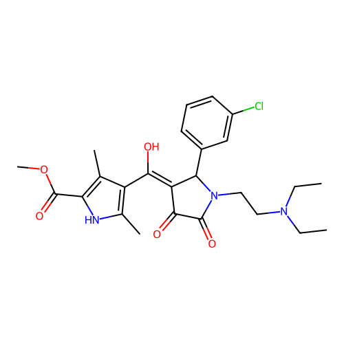 methyl 4-[(E)-[2-(3-chlorophenyl)-1-[2-(diethylamino)ethyl]-4,5-dioxopyrrolidin-3-ylidene]-hydroxymethyl]-3,5-dimethyl-1H-pyrrole-2-carboxylate structure