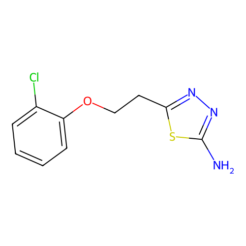 5-[2-(2-Chloro-phenoxy)-ethyl]-[1,3,4]thiadiazol-2-ylamine structure