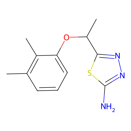 5-[1-(2,3-Dimethyl-phenoxy)-ethyl]-[1,3,4]thiadiazol-2-ylamine structure
