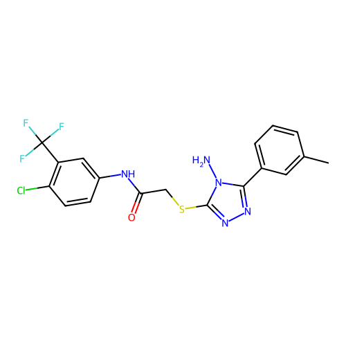 2-{[4-amino-5-(3-methylphenyl)-4H-1,2,4-triazol-3-yl]sulfanyl}-N-[4-chloro-3-(trifluoromethyl)phenyl]acetamide structure
