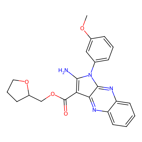 oxolan-2-ylmethyl 2-amino-1-(3-methoxyphenyl)pyrrolo[3,2-b]quinoxaline-3-carboxylate structure