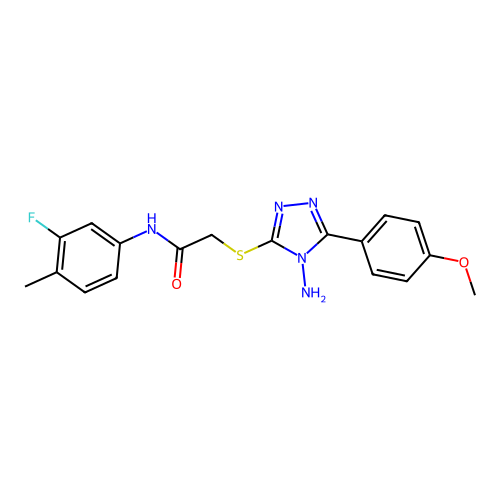 2-{[4-amino-5-(4-methoxyphenyl)-4H-1,2,4-triazol-3-yl]sulfanyl}-N-(3-fluoro-4-methylphenyl)acetamide structure
