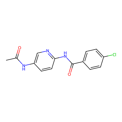 N-(5-acetamidopyridin-2-yl)-4-chlorobenzamide structure