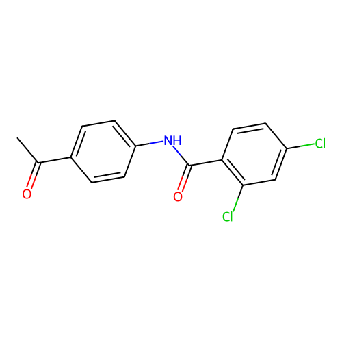 N-(4-acetylphenyl)-2,4-dichlorobenzamide structure