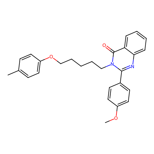 2-(4-methoxyphenyl)-3-[5-(4-methylphenoxy)pentyl]quinazolin-4(3H)-one structure