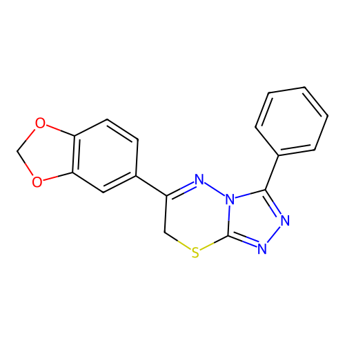 6-(1,3-Benzodioxol-5-yl)-3-phenyl-7H-1,2,4-triazolo(3,4-b)(1,3,4)thiadiazine structure