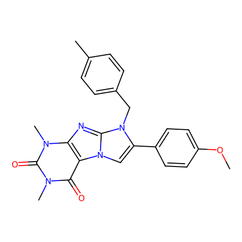 7-(4-methoxyphenyl)-1,3-dimethyl-8-(4-methylbenzyl)-1H-imidazo[2,1-f]purine-2,4(3H,8H)-dione structure