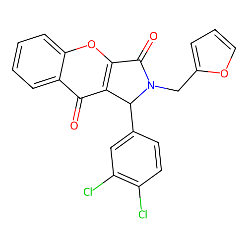 1-(3,4-dichlorophenyl)-2-(furan-2-ylmethyl)-1,2-dihydrochromeno[2,3-c]pyrrole-3,9-dione structure