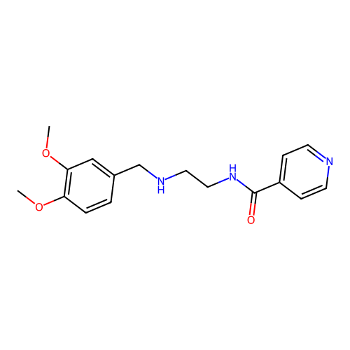 N-{2-[(3,4-dimethoxybenzyl)amino]ethyl}pyridine-4-carboxamide structure