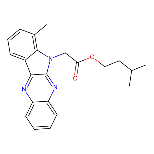 3-Methylbutyl 2-(4-methylindolo[2,3-b]quinoxalin-5-yl)acetate structure