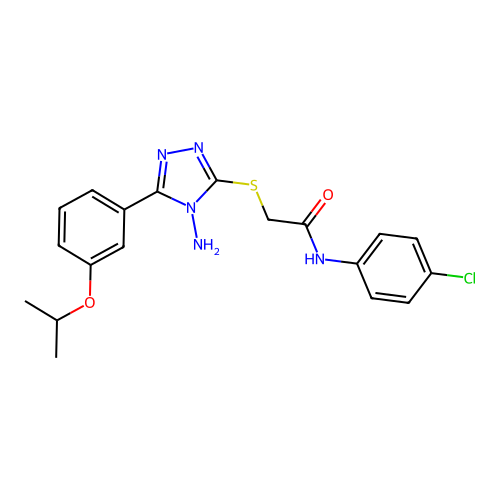 2-{4-amino-5-[3-(methylethoxy)phenyl](1,2,4-triazol-3-ylthio)}-N-(4-chlorophen yl)acetamide structure