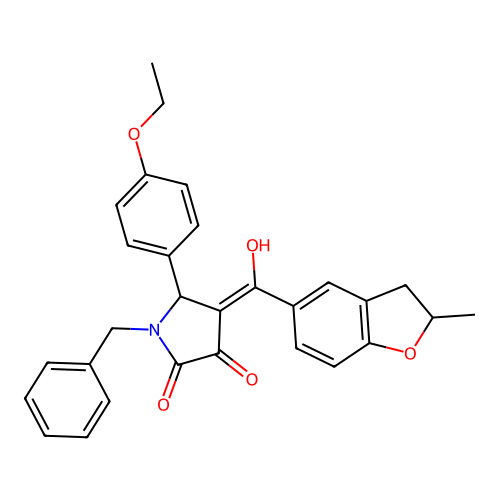 1-benzyl-5-(4-ethoxyphenyl)-3-hydroxy-4-(2-methyl-2,3-dihydro-1-benzofuran-5-carbonyl)-2,5-dihydro-1H-pyrrol-2-one structure
