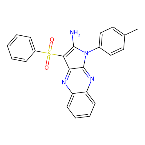 3-Benzenesulfonyl-1-p-tolyl-1H-pyrrolo[2,3-b]quinoxalin-2-ylamine structure