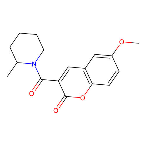 6-Methoxy-3-[(2-methylpiperidyl)carbonyl]chromen-2-one structure