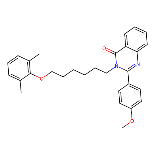 3-(6-(2,6-dimethylphenoxy)hexyl)-2-(4-methoxyphenyl)quinazolin-4(3H)-one structure