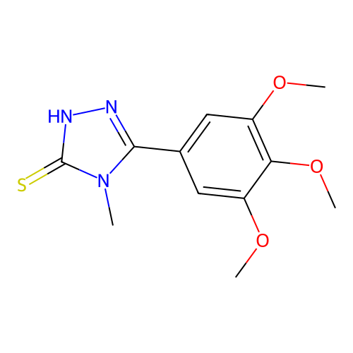 4-methyl-5-(3,4,5-trimethoxyphenyl)-4H-1,2,4-triazole-3-thiol structure