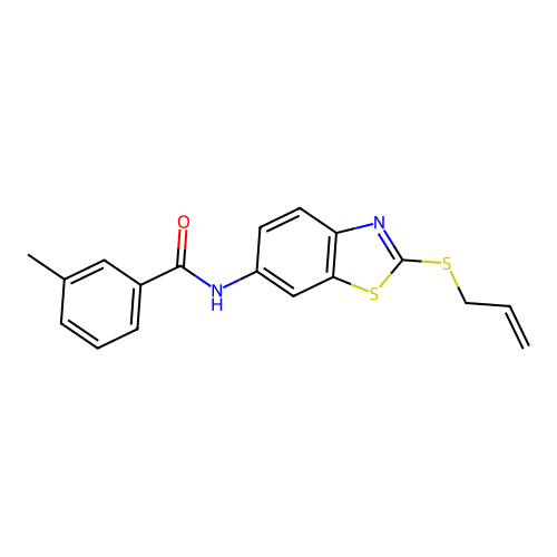 3-methyl-N-[2-(prop-2-en-1-ylsulfanyl)-1,3-benzothiazol-6-yl]benzamide structure