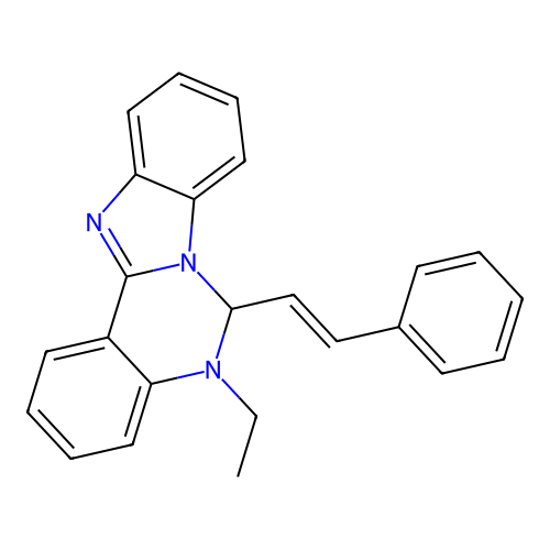 5-ethyl-6-[(E)-2-phenylethenyl]-5,6-dihydrobenzimidazo[1,2-c]quinazoline structure