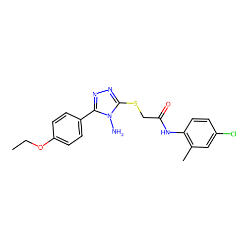 2-[4-amino-5-(4-ethoxyphenyl)(1,2,4-triazol-3-ylthio)]-N-(4-chloro-2-methylphe nyl)acetamide structure