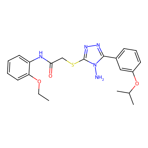 2-({4-amino-5-[3-(propan-2-yloxy)phenyl]-4H-1,2,4-triazol-3-yl}sulfanyl)-N-(2-ethoxyphenyl)acetamide structure