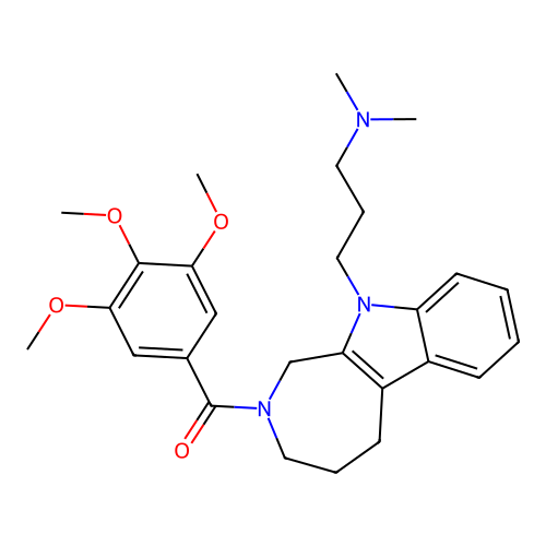 Azepino(3,4-b)indole-10(1H)-propanamine, 2,3,4,5-tetrahydro-N,N-dimethyl-2-(3,4,5-trimethoxybenzoyl)- structure
