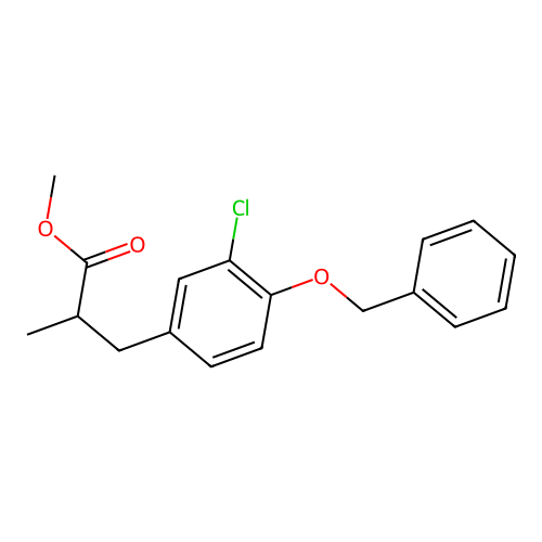 Methyl 3-chloro-alpha-methyl-4-(phenylmethoxy)benzenepropanoate structure