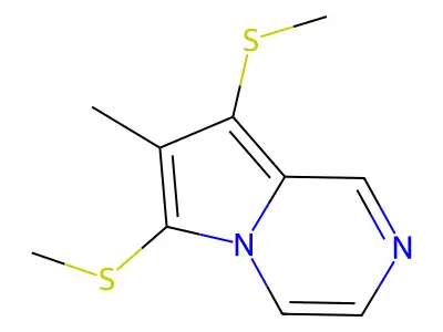 7-Methyl-6,8-bis(methylthio)pyrrolo(1,2-a)pyrazine structure
