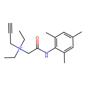 Ammonium, diethyl(2-propynyl)(((2,4,6-trimethylphenyl)carbamoyl)methyl)- structure