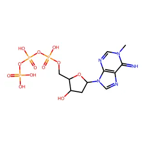 Adenosine 5'-(tetrahydrogen triphosphate), N,6-didehydro-2'-deoxy-1,6-dihydro-1-methyl- structure
