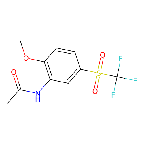 N-(2-methoxy-5-(trifluoromethylsulfonyl)phenyl)acetamide structure