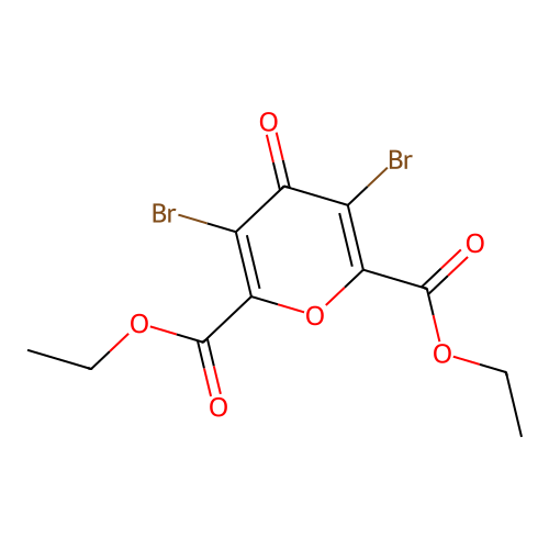 4H-Pyran-2,6-dicarboxylic acid, 3,5-dibromo-4-oxo-, diethyl ester structure