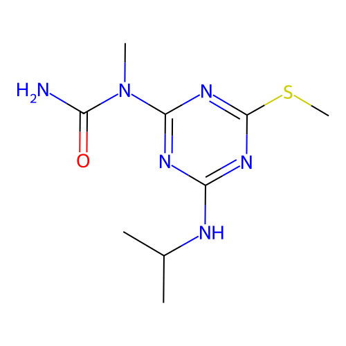 1-Methyl-1-[4-(methylsulfanyl)-6-(propan-2-ylamino)-1,3,5-triazin-2-yl]urea structure