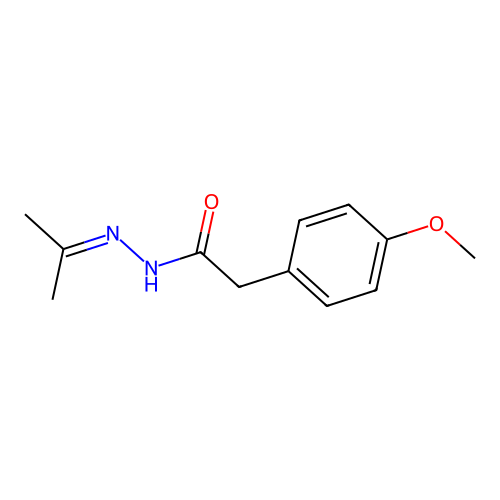 2-(4-methoxyphenyl)-N-(propan-2-ylideneamino)acetamide structure