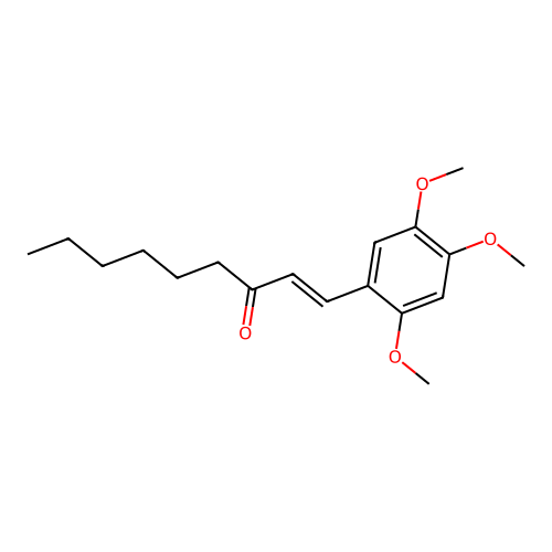 (E)-1-(2,4,5-trimethoxyphenyl)non-1-en-3-one structure