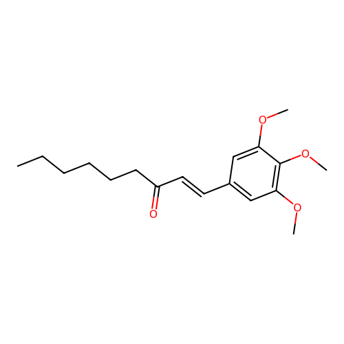 (E)-1-(3,4,5-trimethoxyphenyl)non-1-en-3-one structure