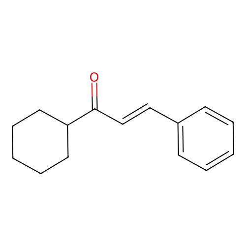(E)-1-cyclohexyl-3-phenylprop-2-en-1-one structure