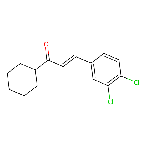 (E)-1-cyclohexyl-3-(3,4-dichlorophenyl)prop-2-en-1-one structure