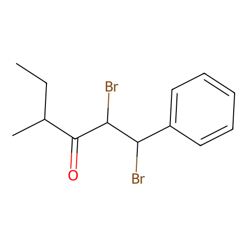 1,2-Dibromo-4-methyl-1-phenylhexan-3-one structure