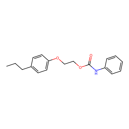 2-(4-propylphenoxy)ethyl N-phenylcarbamate structure