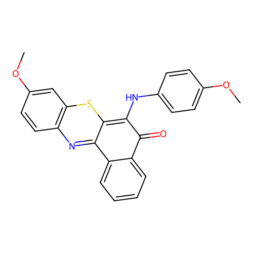9-Methoxy-6-((4-methoxyphenyl)amino)-5H-benzo(a)phenothiazin-5-one structure
