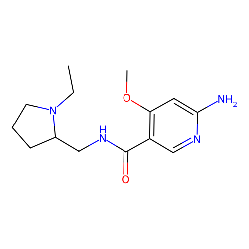 6-Amino-N-((1-ethyl-2-pyrrolidinyl)methyl)-4-methoxy-3-pyridinecarboxamide structure