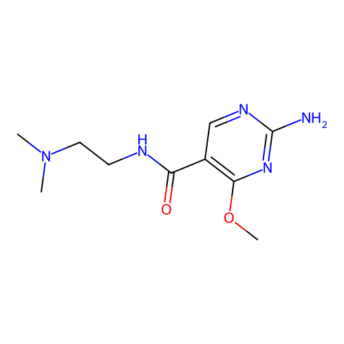 5-Pyrimidinecarboxamide, 2-amino-N-[2-(dimethylamino)ethyl]-4-methoxy- structure