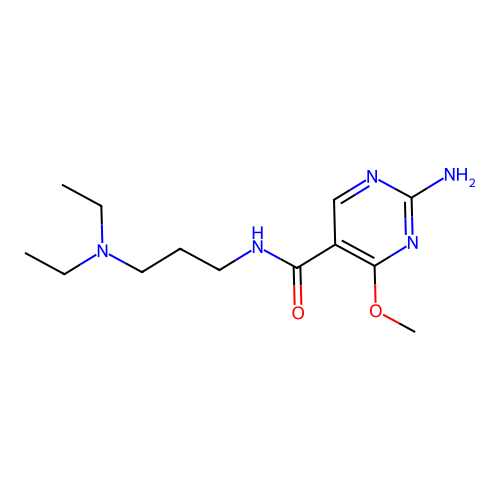 5-Pyrimidinecarboxamide, 2-amino-N-(3-(diethylamino)propyl)-4-methoxy- structure