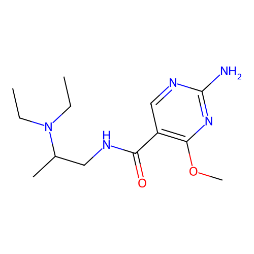 5-Pyrimidinecarboxamide, 2-amino-N-(2-(diethylamino)propyl)-4-methoxy- structure