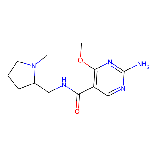5-Pyrimidinecarboxamide, 2-amino-4-methoxy-N-((1-methyl-2-pyrrolidinyl)methyl)- structure