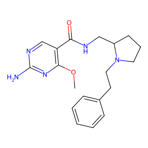 2-Amino-4-methoxy-N-((1-phenethyl-2-pyrrolidinyl)methyl)-5-pyrrolidinecarboxamide structure