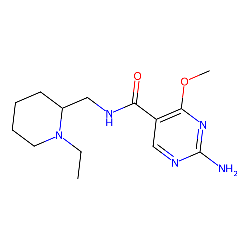 5-Pyrimidinecarboxamide, 2-amino-N-((1-ethyl-2-piperidyl)methyl)-4-methoxy- structure